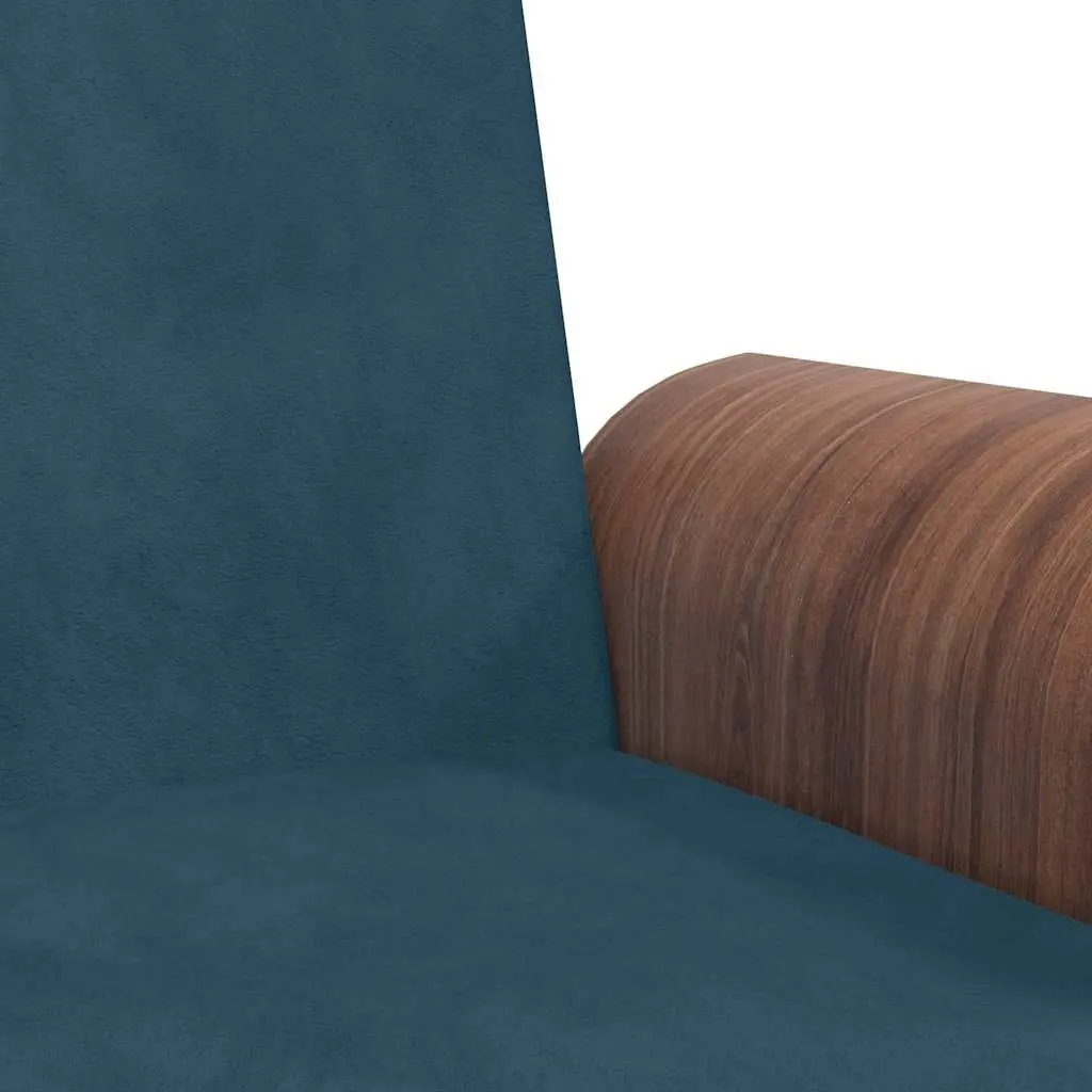 Blue Velvet Sofa Bed with USB Ports