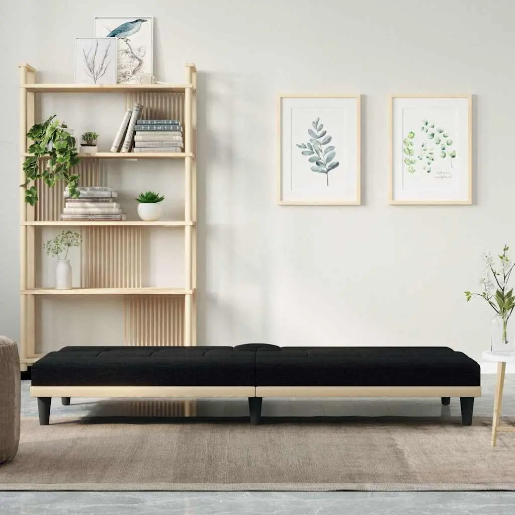 Black Fabric Sofa Bed with Tea Table