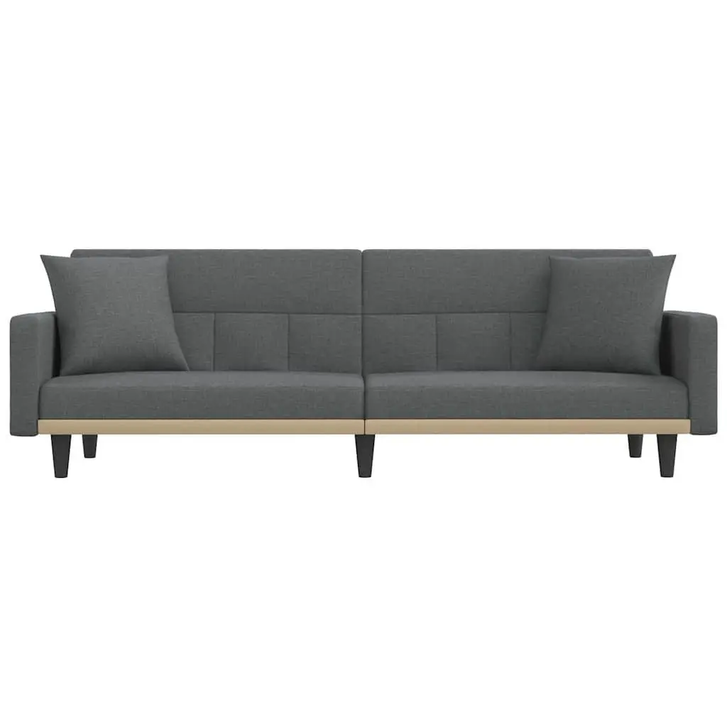 Grey Fabric Sofa Bed with Cushions