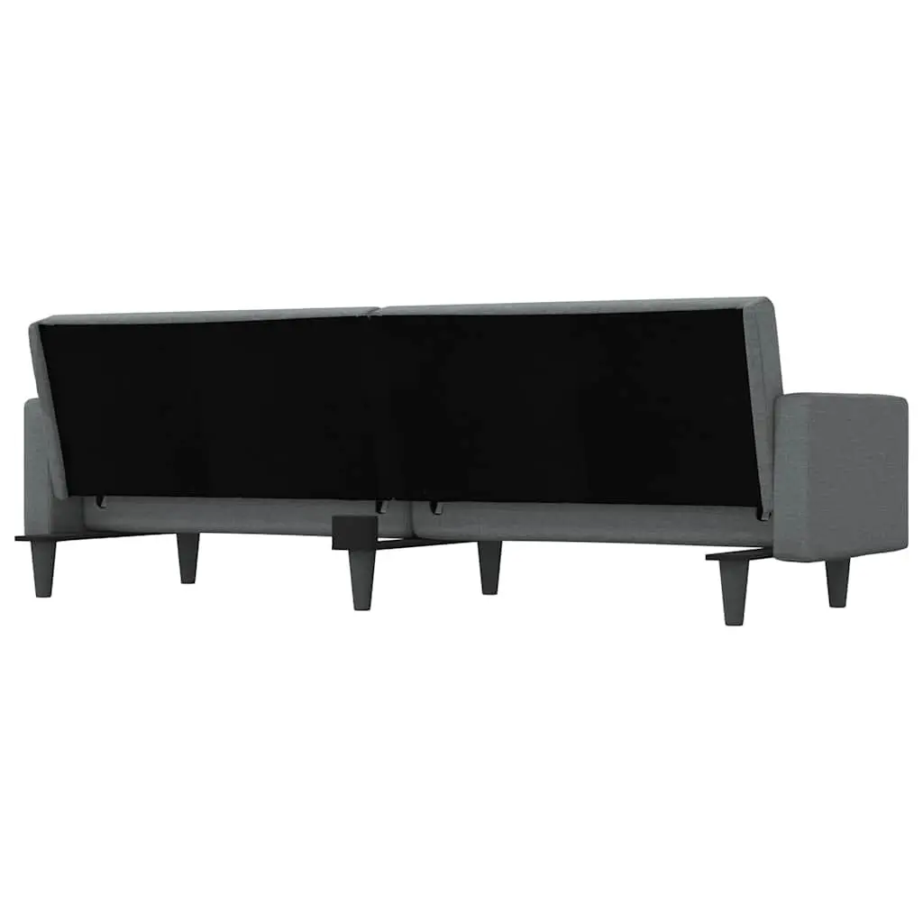 Grey Fabric Sofa Bed with Cushions
