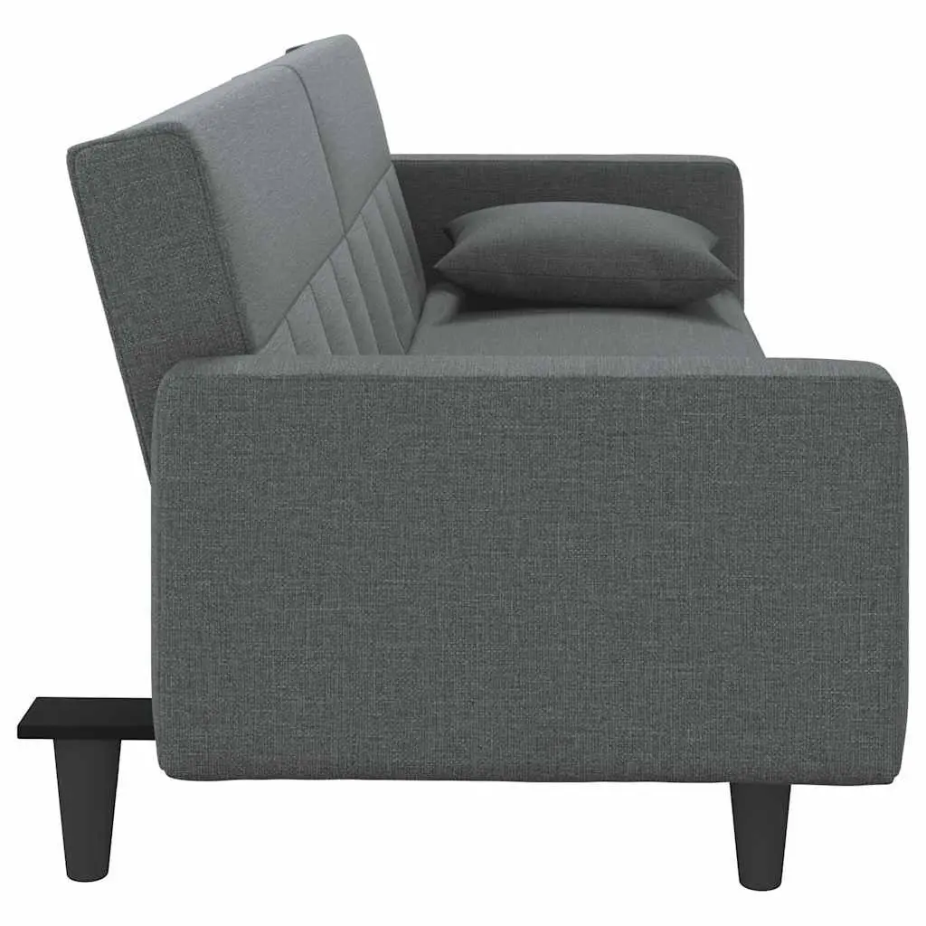 Grey Fabric Sofa Bed with Cushions