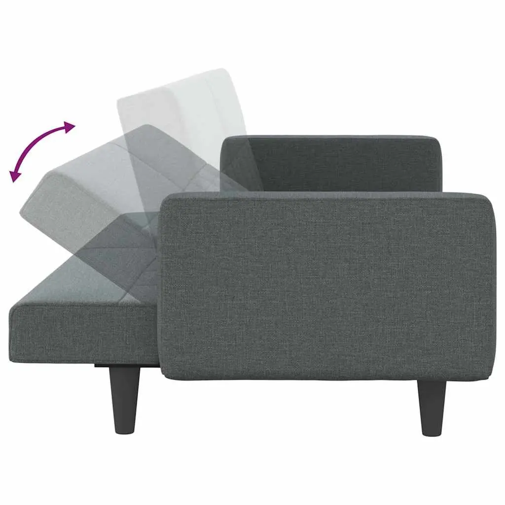 Grey Fabric Sofa Bed with Cushions