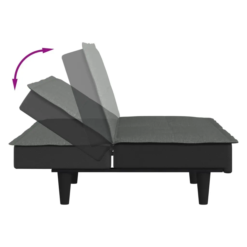 Grey Adjustable Backrest Sofa Bed
