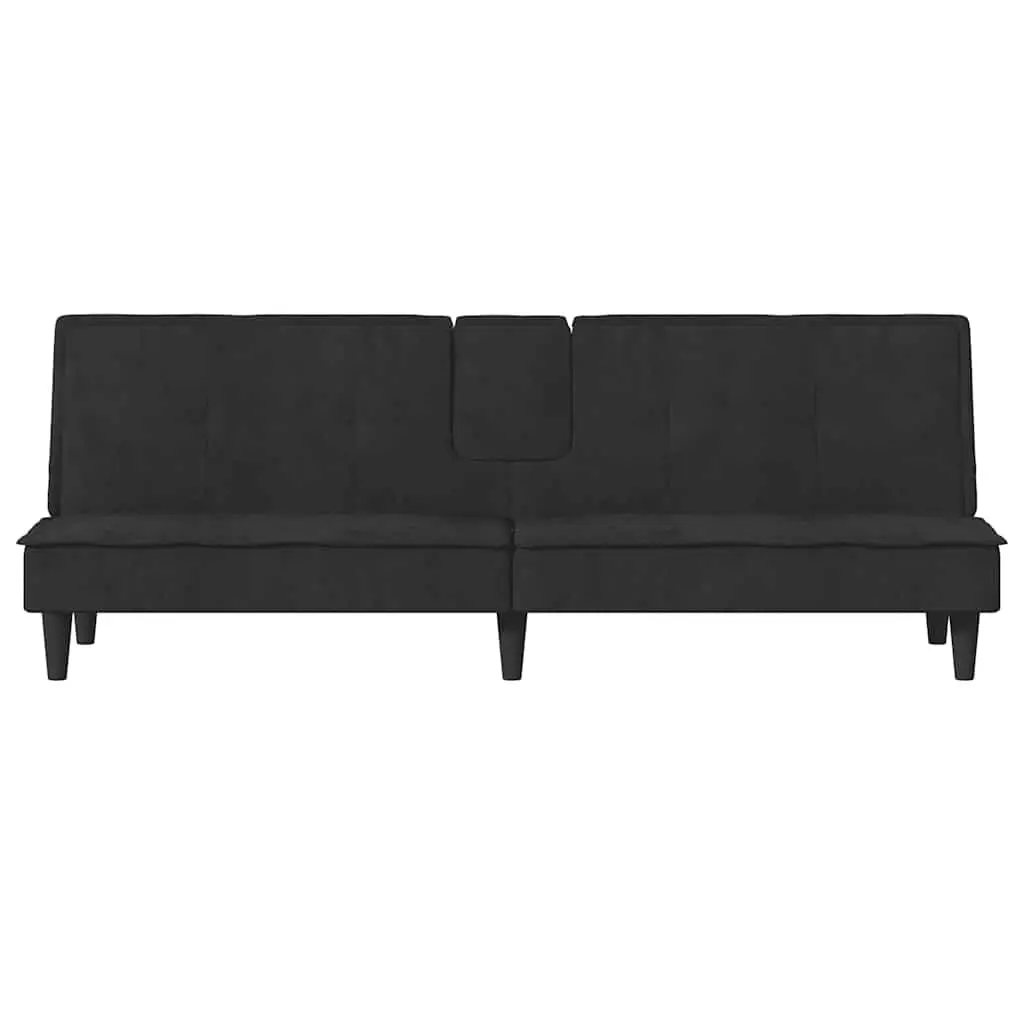 Sofa Bed for Living Room Black Velvet Adjustable Backrest