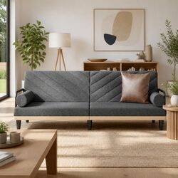 Specifications for Grey Fabric Sofa Bed with Armrests