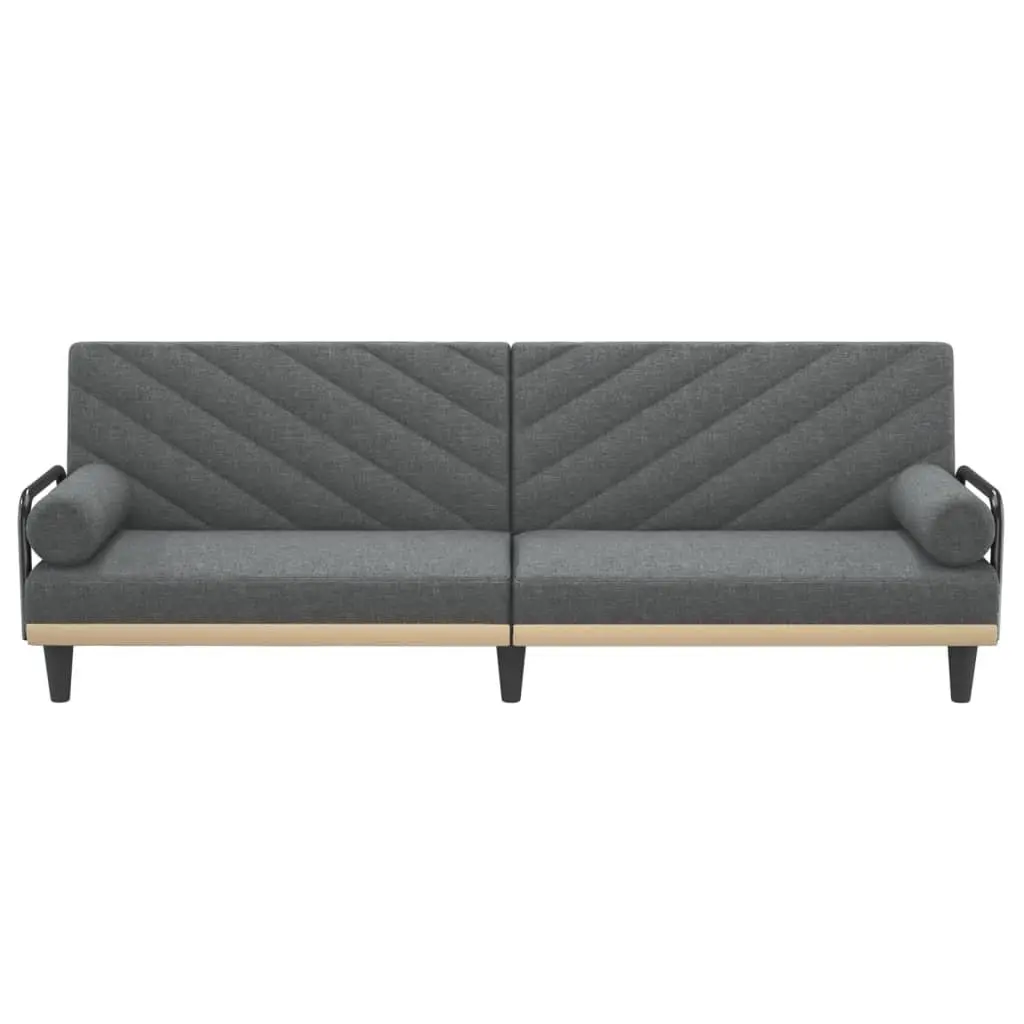Grey Fabric Sofa Bed with Armrests