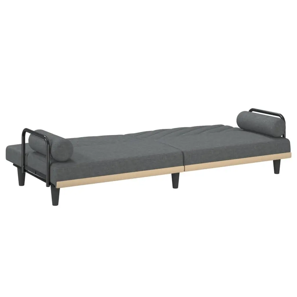 Grey Fabric Sofa Bed with Armrests