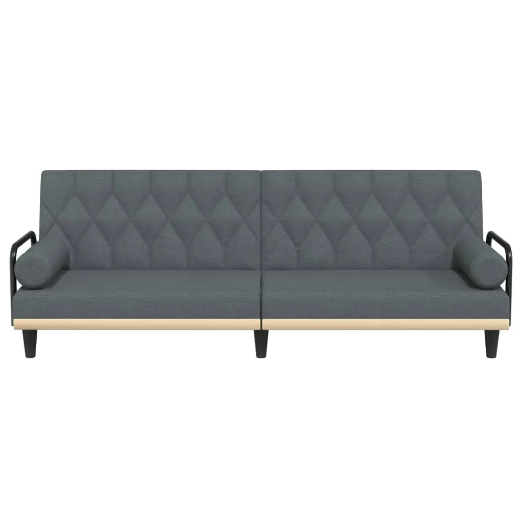 Sofa Bed for Living Room Grey Fabric Adjustable Backrest Sleeper Couch