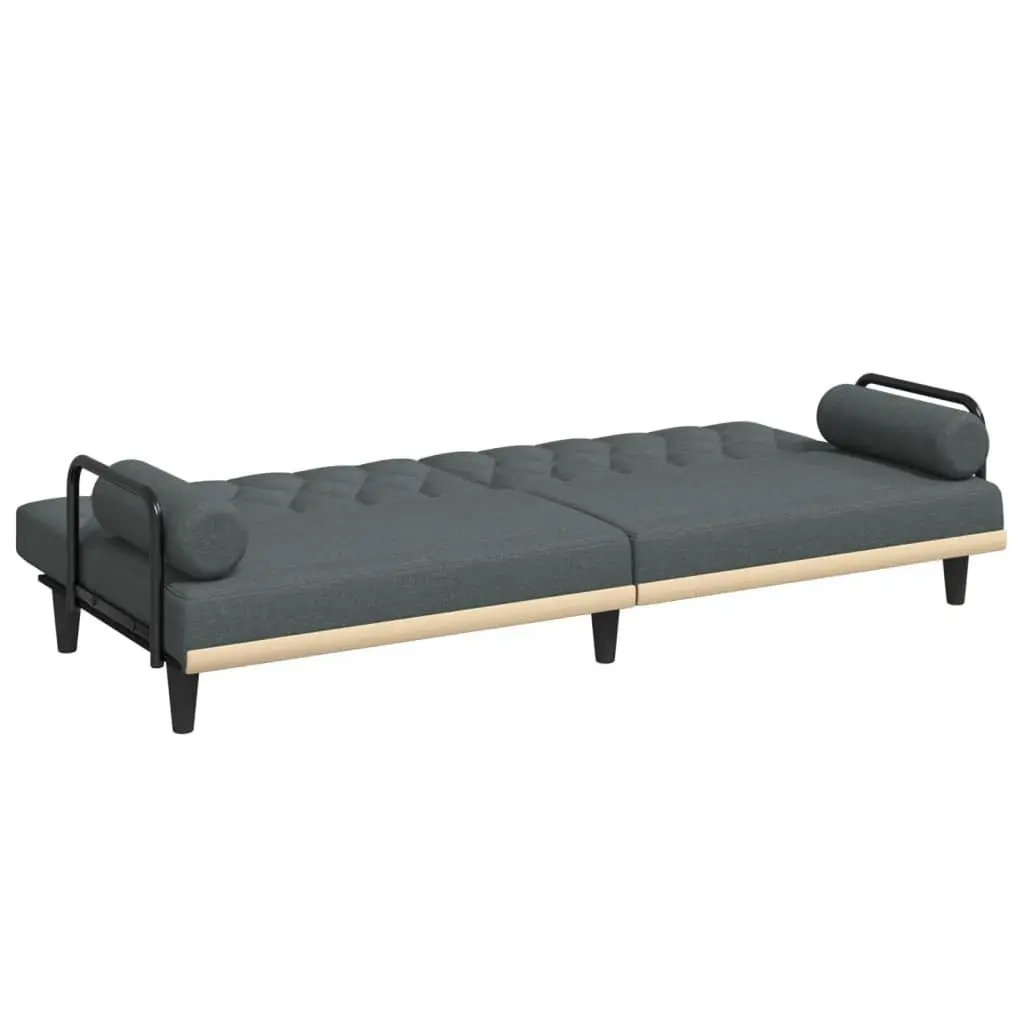 Sofa Bed for Living Room Grey Fabric Adjustable Backrest Sleeper Couch