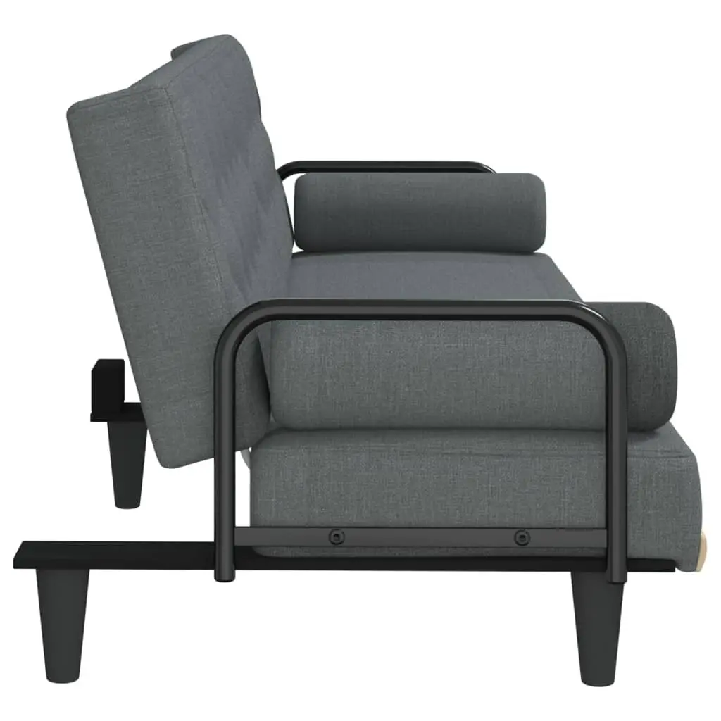 Sofa Bed for Living Room Grey Fabric Adjustable Backrest Sleeper Couch