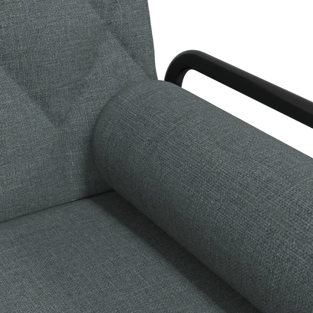 Sofa Bed for Living Room Grey Fabric Adjustable Backrest Sleeper Couch