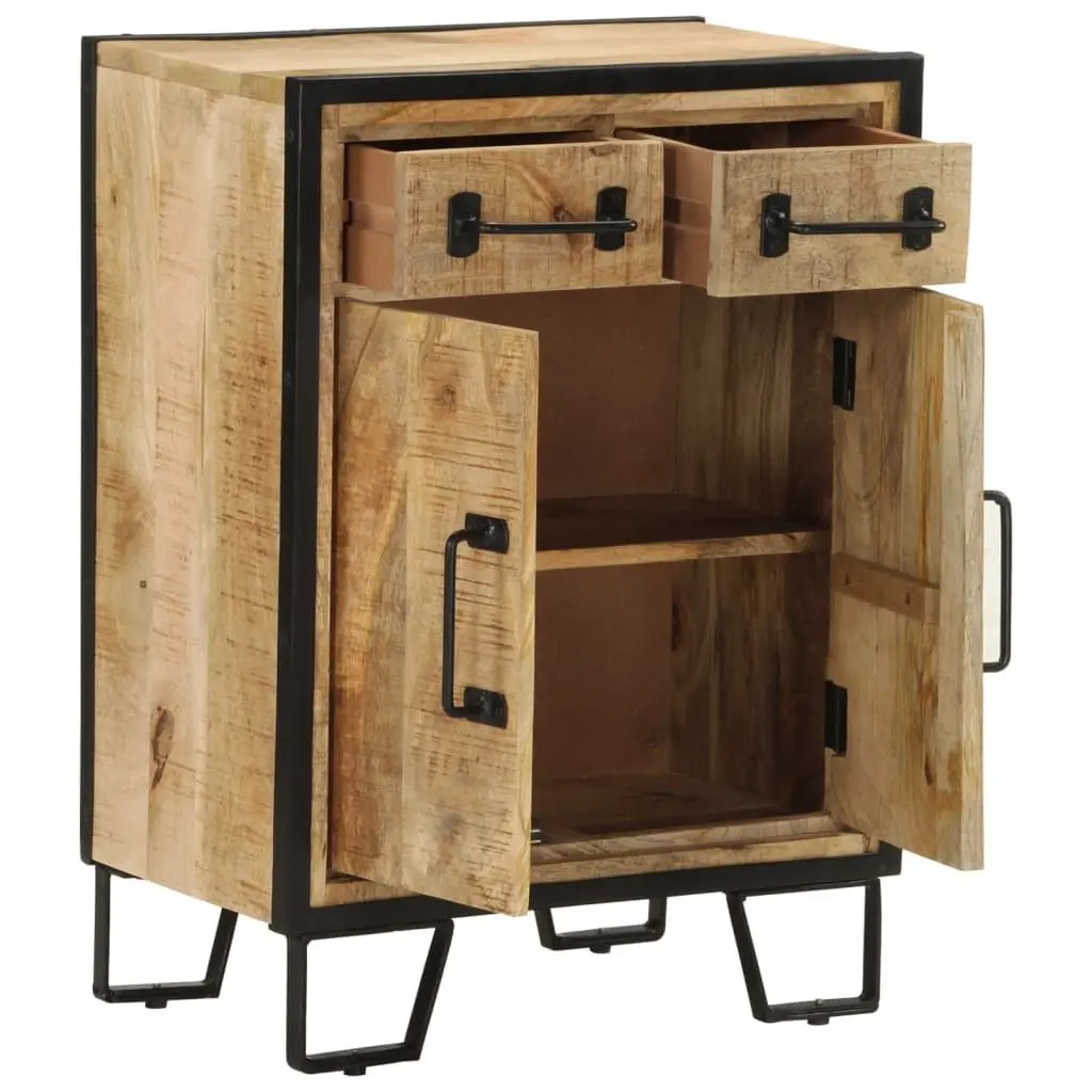 Sideboard Cabinet for Living Room 53 x 31 x 72 cm Brown Solid Wood Iron 2 Drawers
