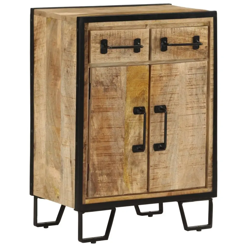 Sideboard Cabinet for Living Room 53 x 31 x 72 cm Brown Solid Wood Iron 2 Drawers