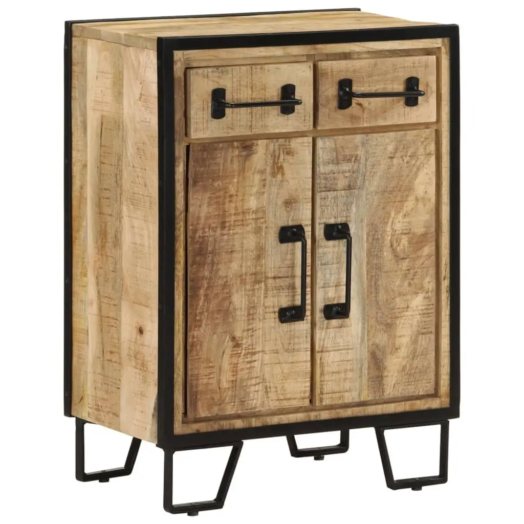 Sideboard Cabinet for Living Room 53 x 31 x 72 cm Brown Solid Wood Iron 2 Drawers