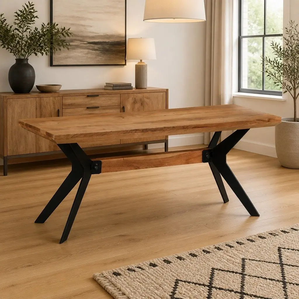 Dining Bench Kitchen 110x40x46 cm Industrial Style Brown Solid Wood Steel