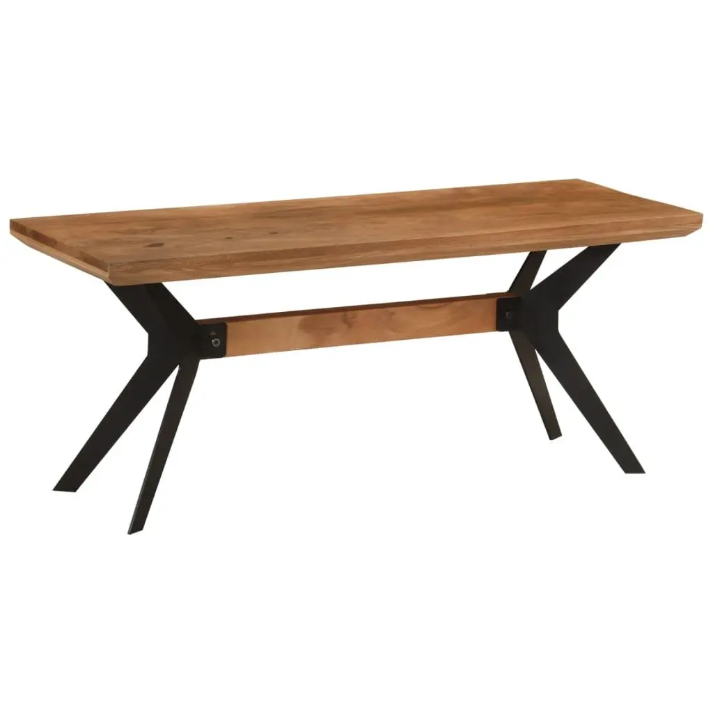 Dining Bench Kitchen 110x40x46 cm Industrial Style Brown Solid Wood Steel