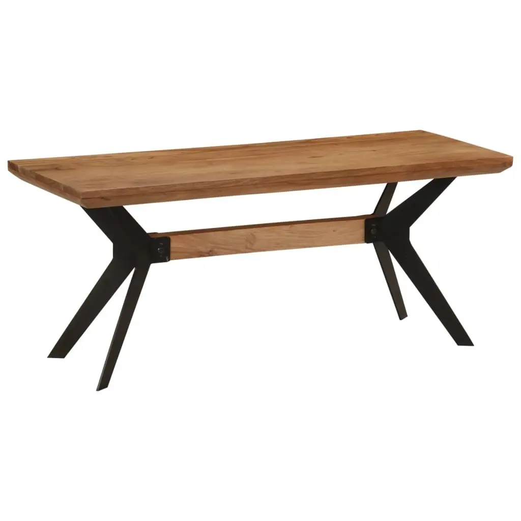Dining Bench Kitchen 110x40x46 cm Industrial Style Brown Solid Wood Steel