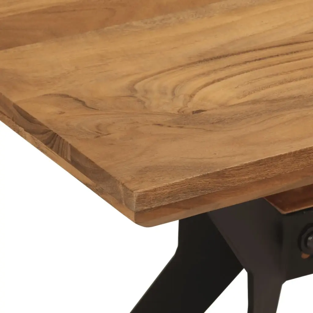 Dining Bench Kitchen 110x40x46 cm Industrial Style Brown Solid Wood Steel