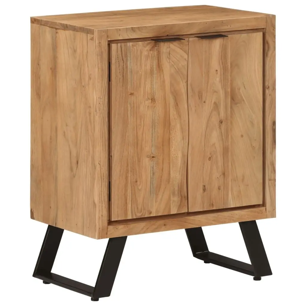 Solid Wood Sideboard Storage Cabinet 2 Doors Brown Acacia Living Room Furniture