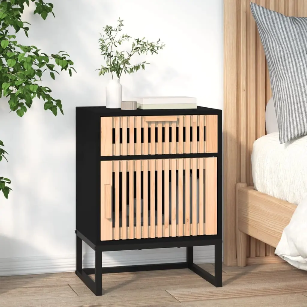 Scandinavian Bedside Cabinets, 2 pcs, Black