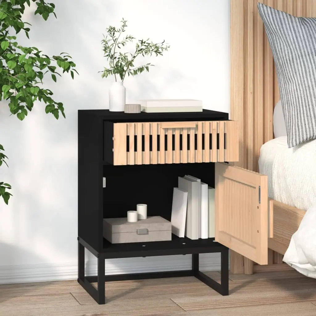 Scandinavian Bedside Cabinets, 2 pcs, Black