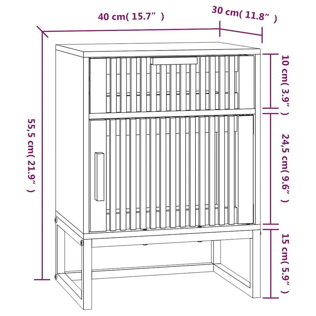 2pcs Brown Scandinavian Engineered Wood Nightstands