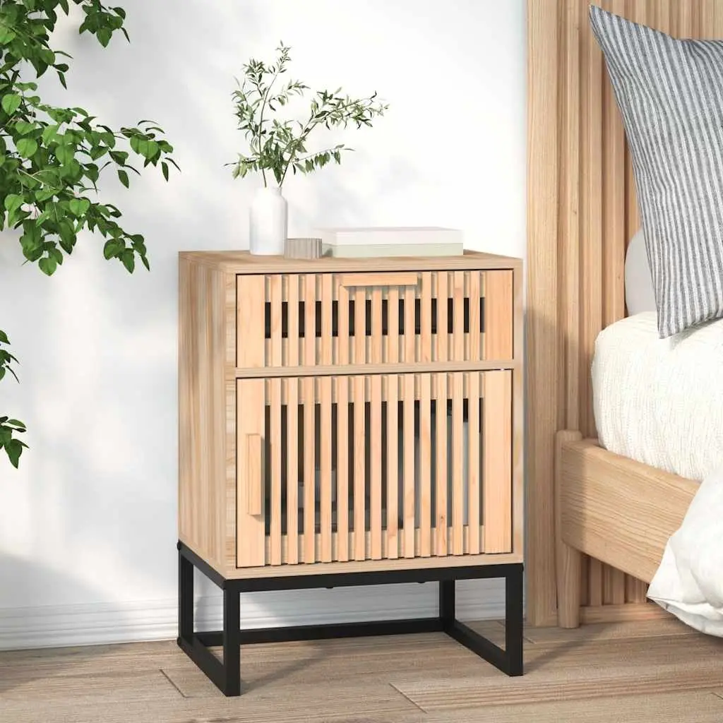 2pcs Brown Scandinavian Engineered Wood Nightstands