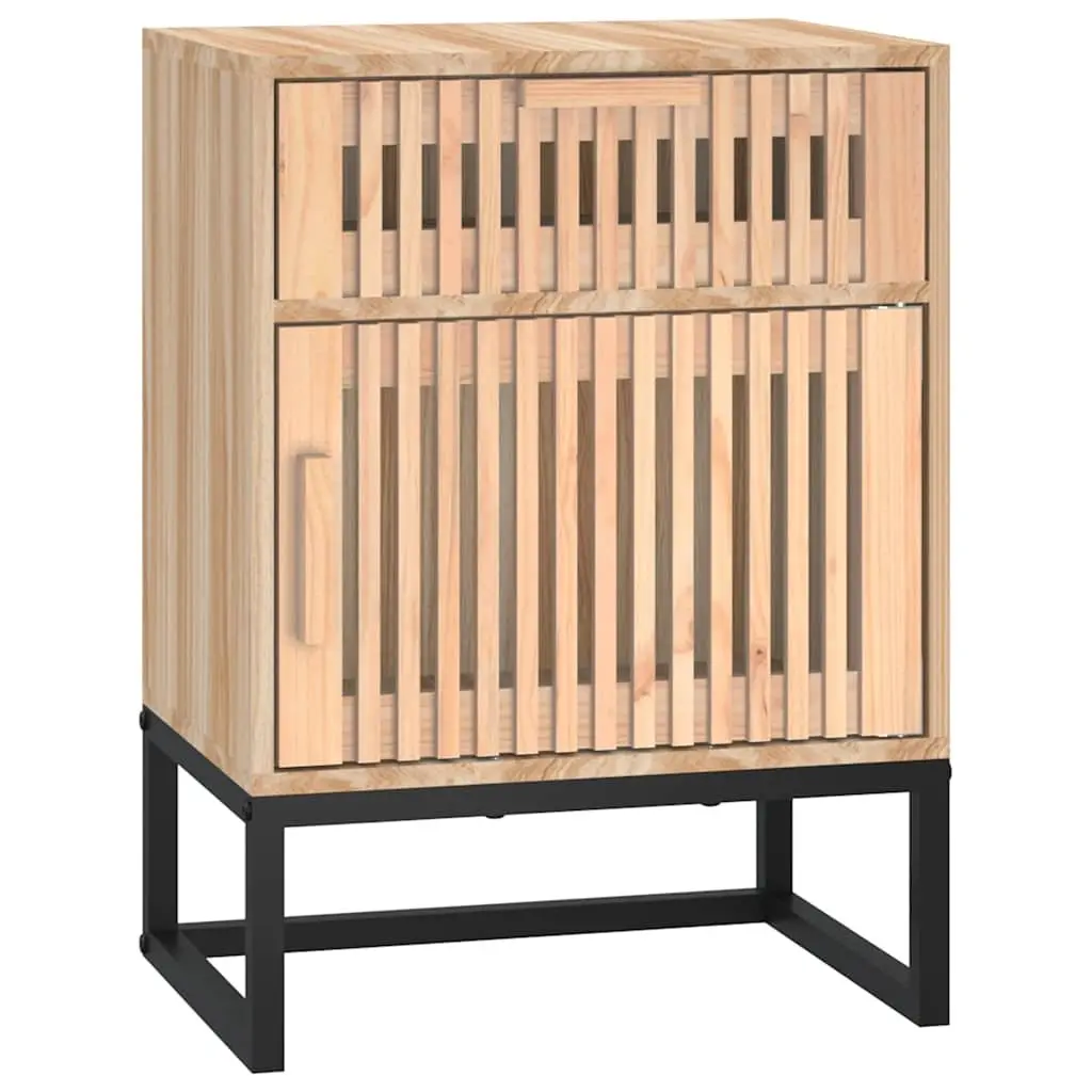 2pcs Brown Scandinavian Engineered Wood Nightstands