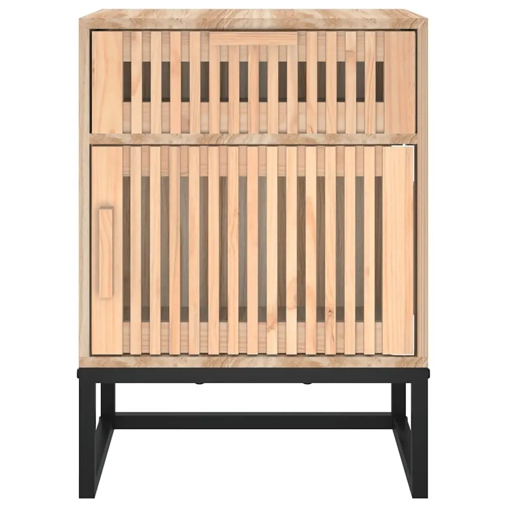 2pcs Brown Scandinavian Engineered Wood Nightstands