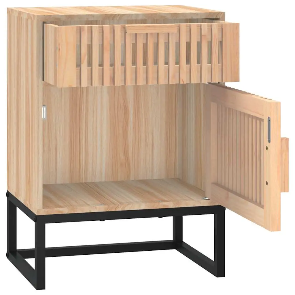 2pcs Brown Scandinavian Engineered Wood Nightstands