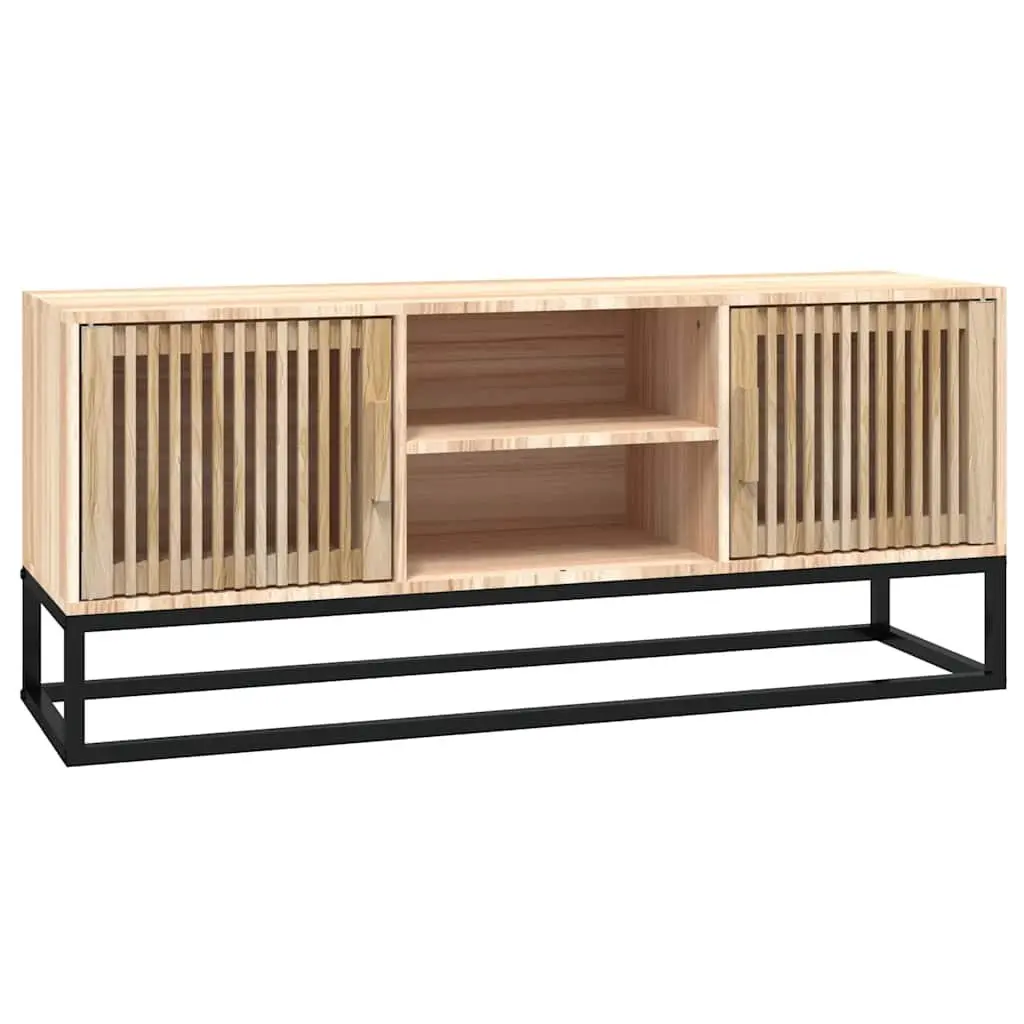 TV Cabinet for Living Room 105x30x45 cm Brown Engineered Wood Storage Unit with Metal Feet
