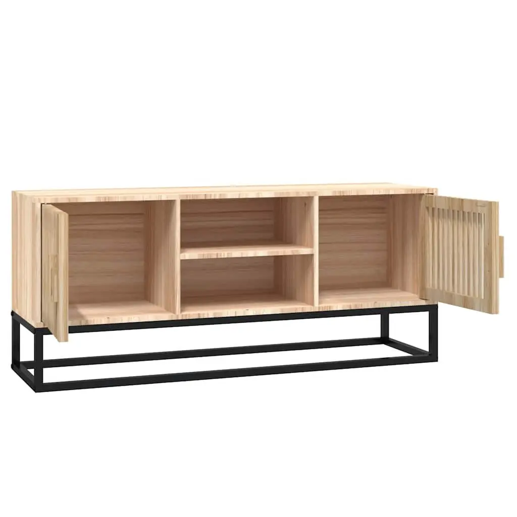 TV Cabinet for Living Room 105x30x45 cm Brown Engineered Wood Storage Unit with Metal Feet