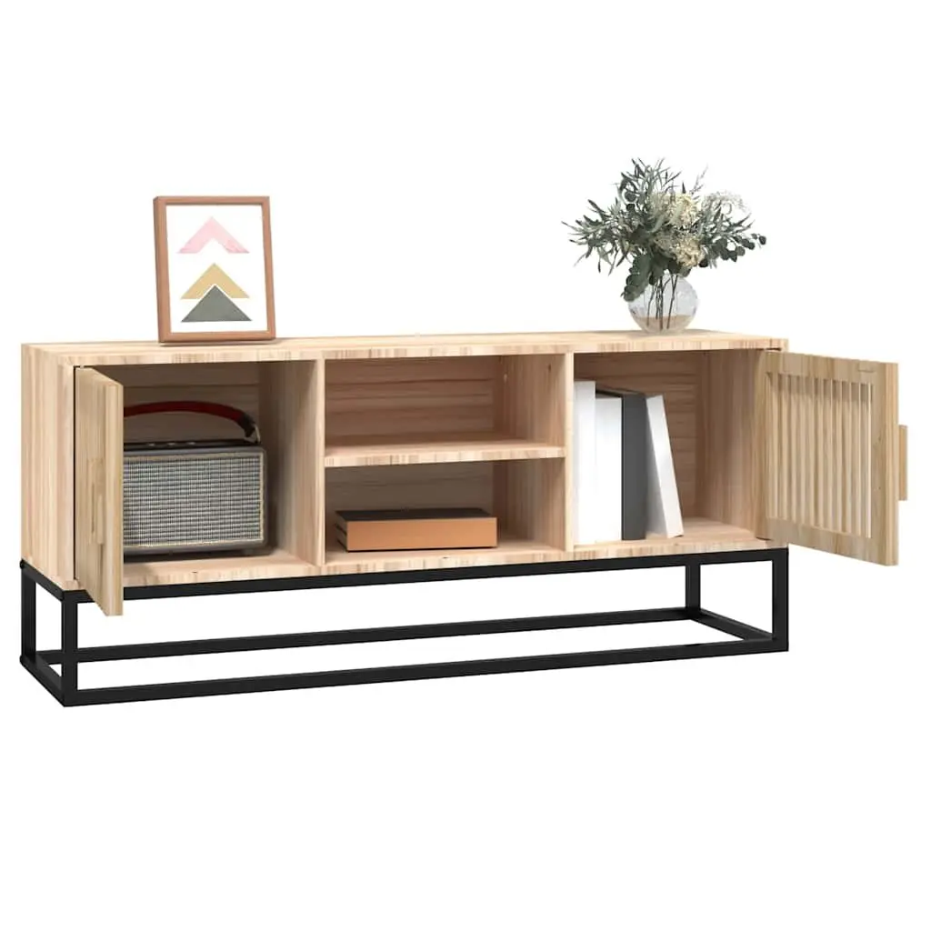 TV Cabinet for Living Room 105x30x45 cm Brown Engineered Wood Storage Unit with Metal Feet