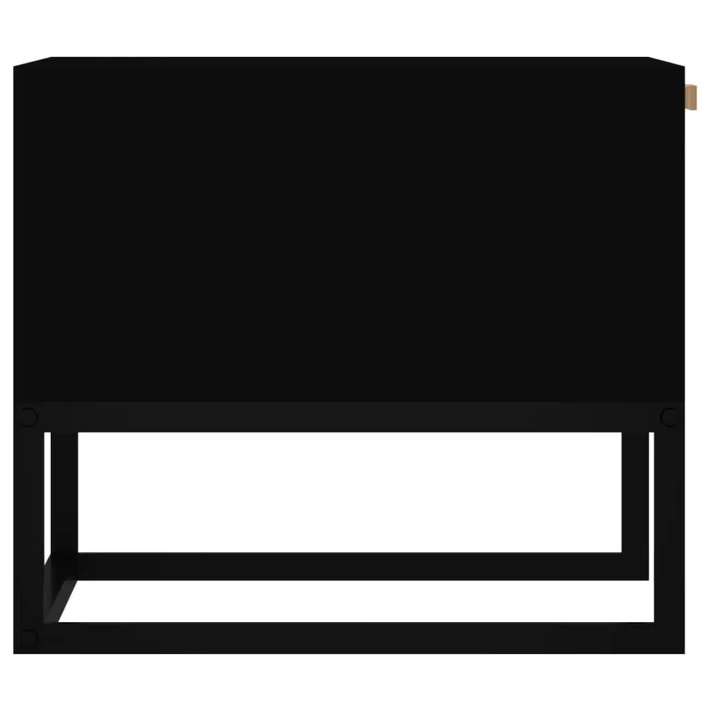 Coffee Table Black with 2 Drawers Storage Living Room Accent Engineered Wood