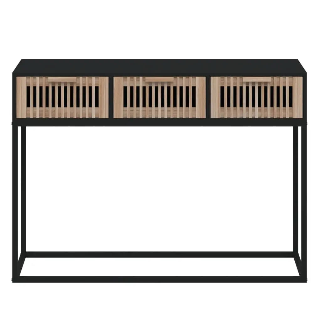 Black Console Table with 3 Drawers