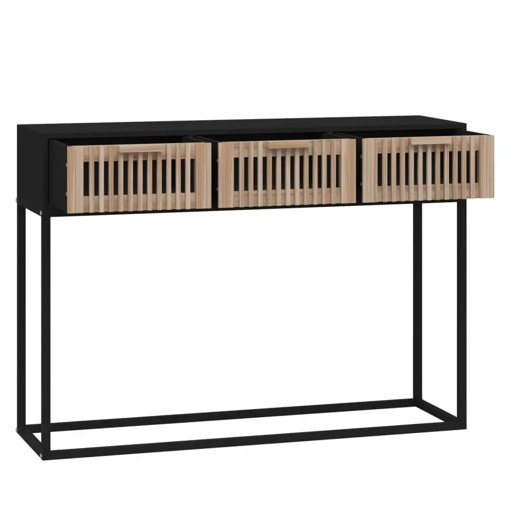 Black Console Table with 3 Drawers