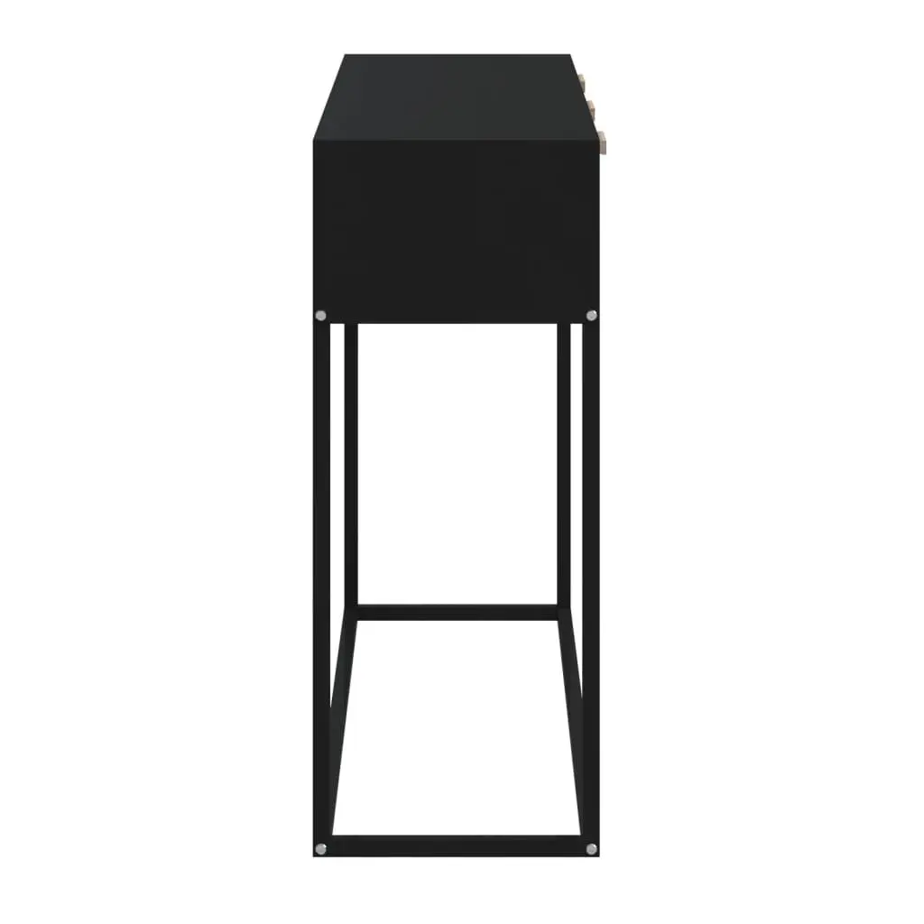 Black Console Table with 3 Drawers