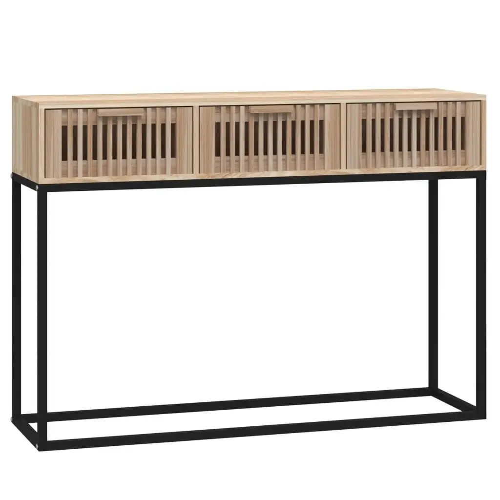 Console Table 105x30x75cm Hallway Accent Side Table 3 Drawers Brown
