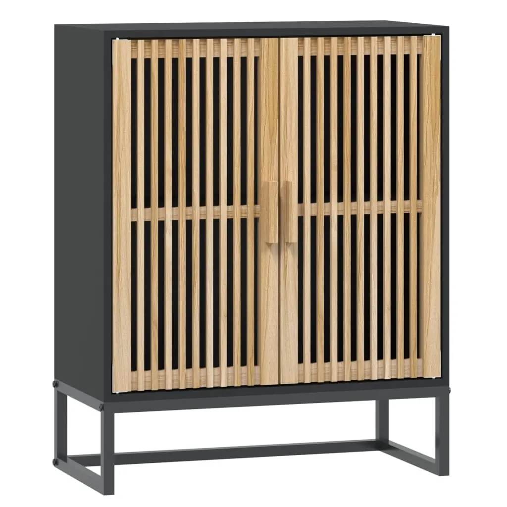Black Engineered Wood Sideboard Cabinet