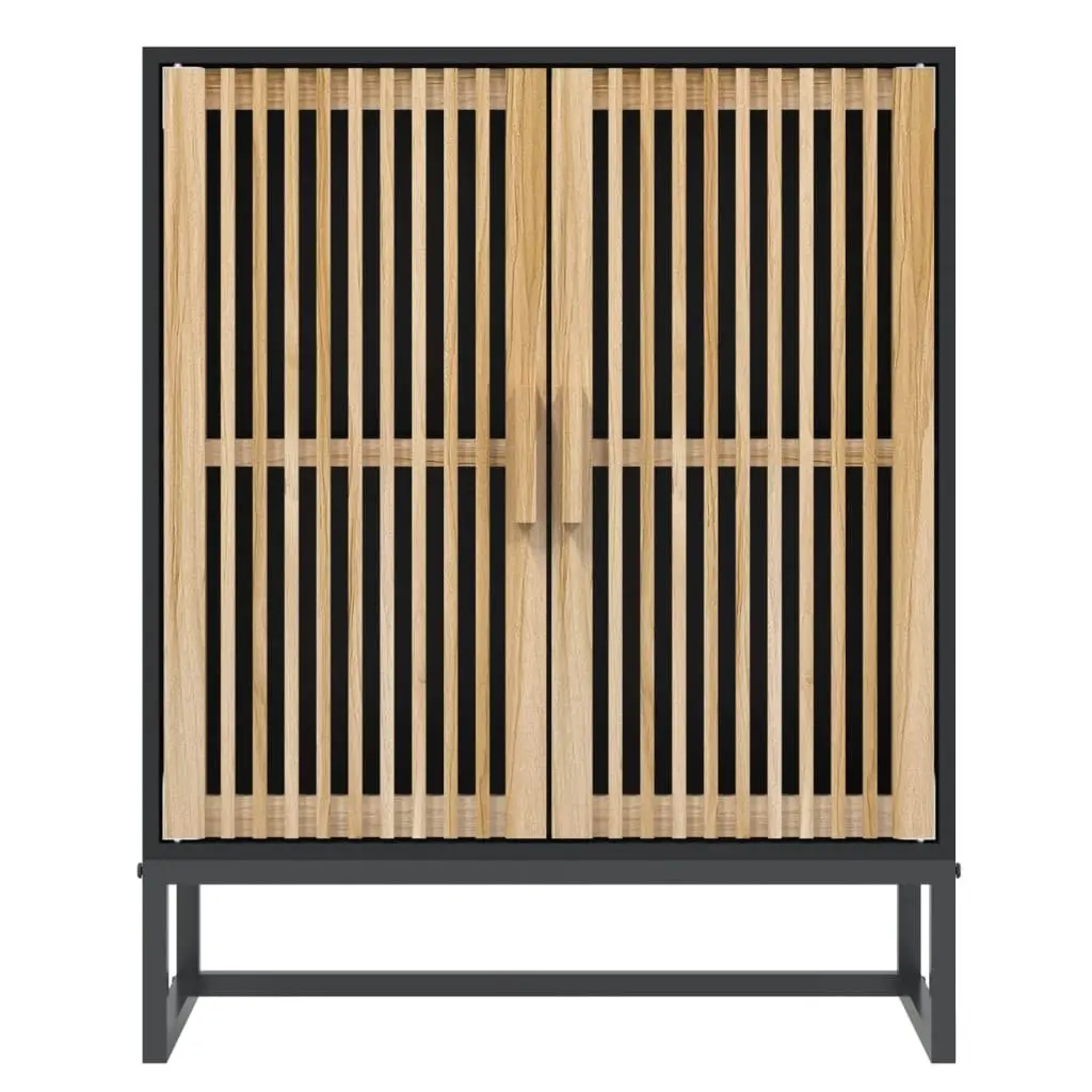 Black Engineered Wood Sideboard Cabinet