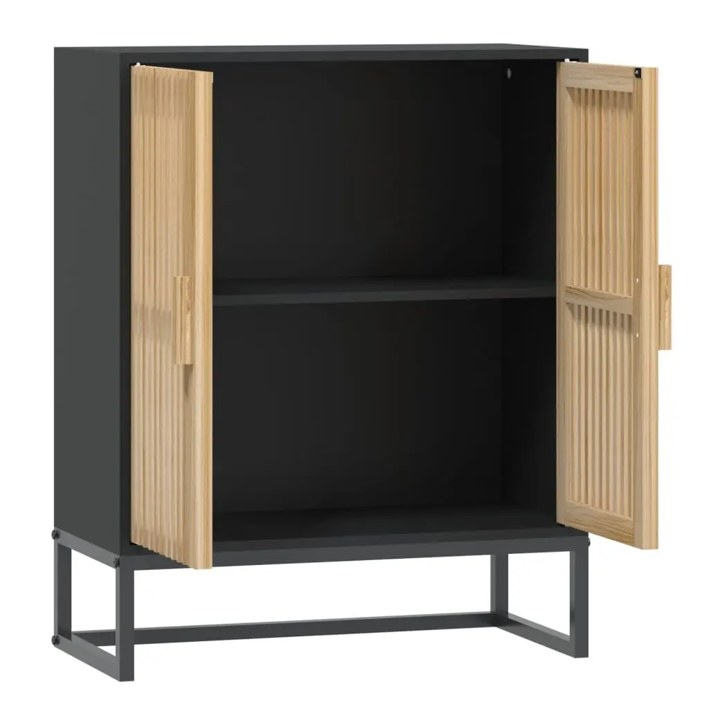 Black Engineered Wood Sideboard Cabinet