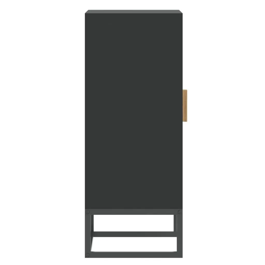 Black Engineered Wood Sideboard Cabinet