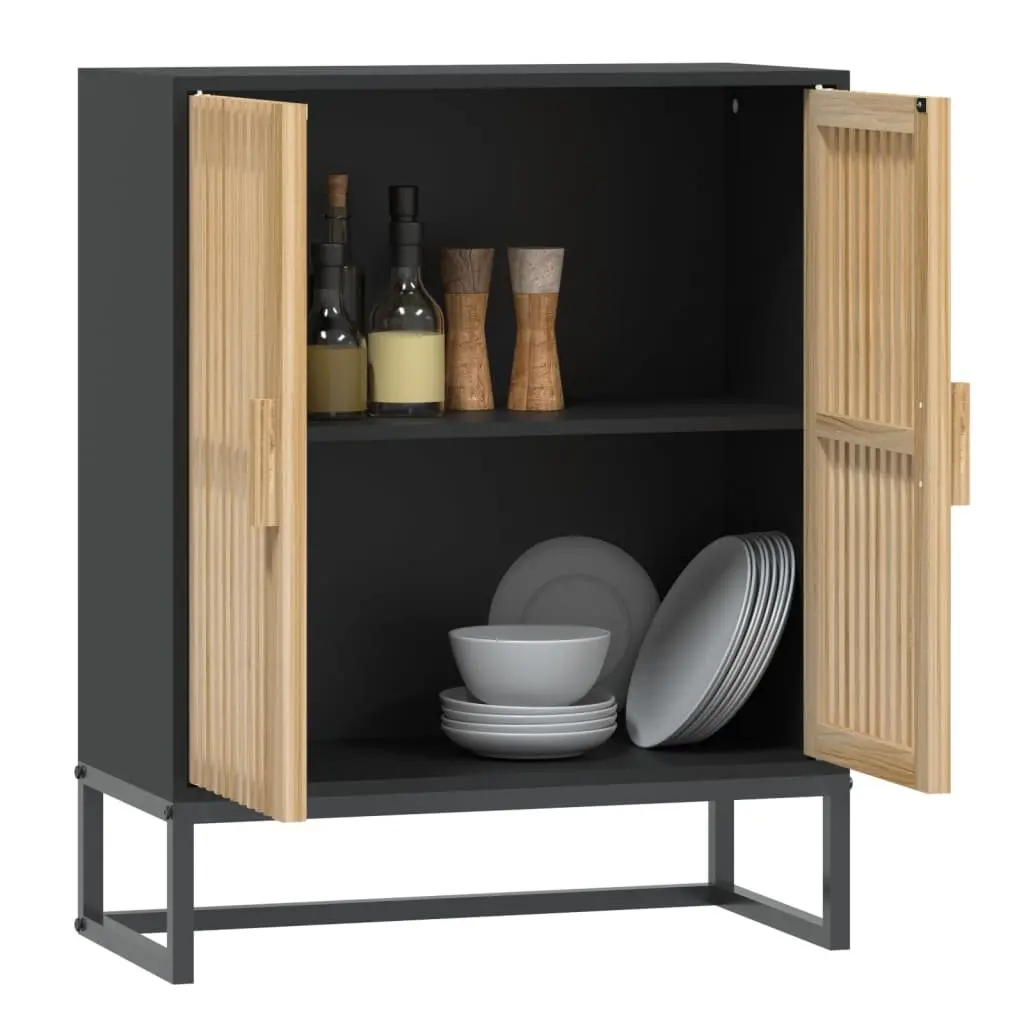 Black Engineered Wood Sideboard Cabinet