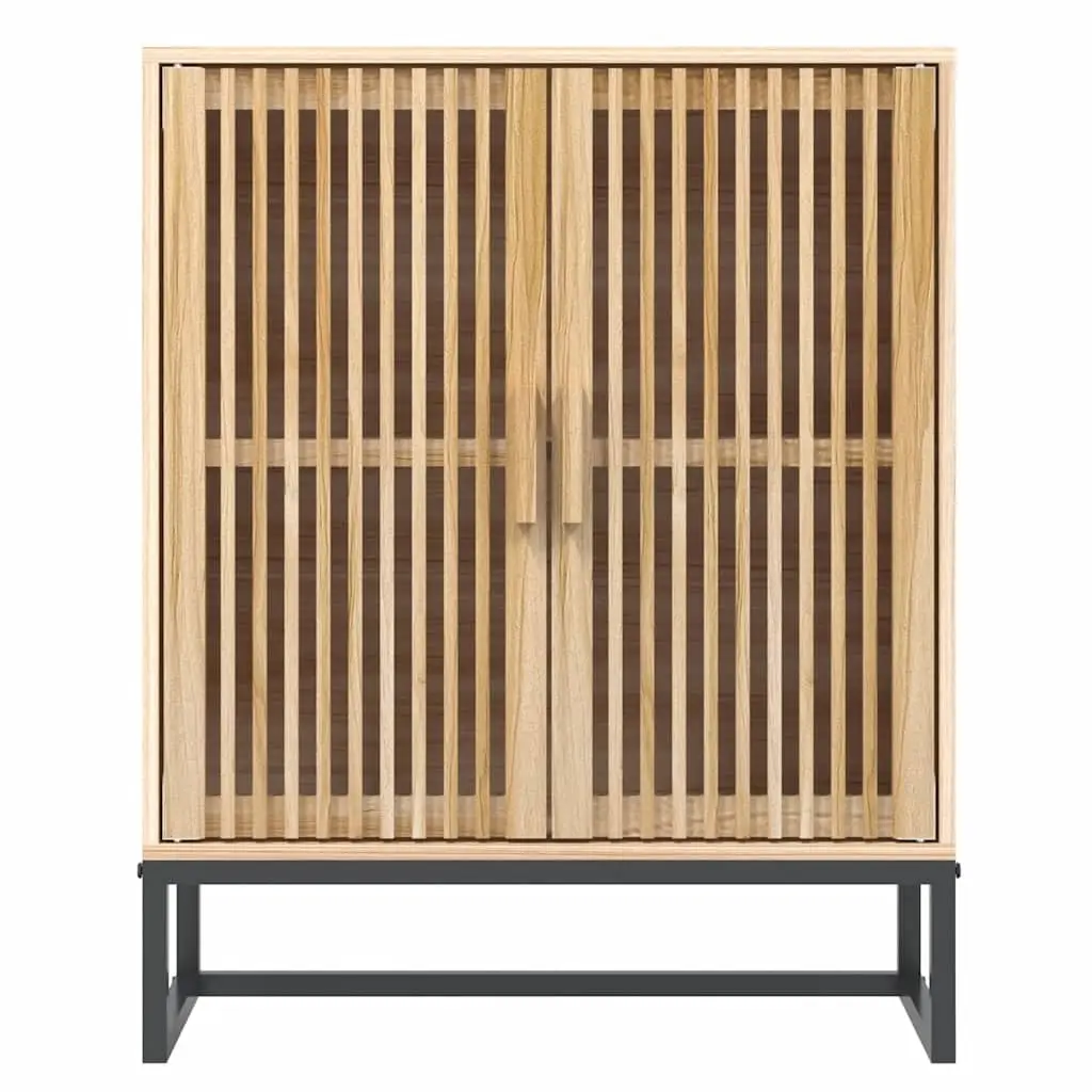 Sideboard Storage Cabinet for Living Room 60x30x75cm Engineered Wood with Iron Legs