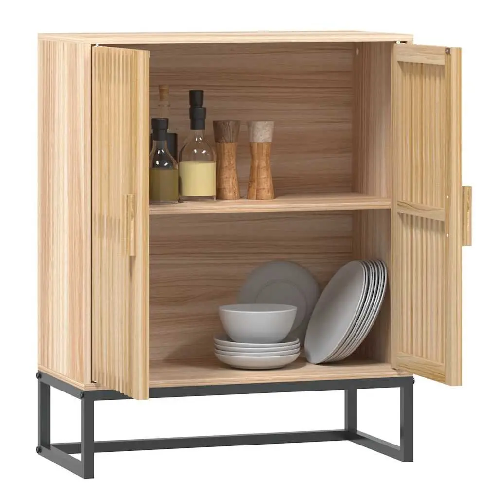 Sideboard Storage Cabinet for Living Room 60x30x75cm Engineered Wood with Iron Legs