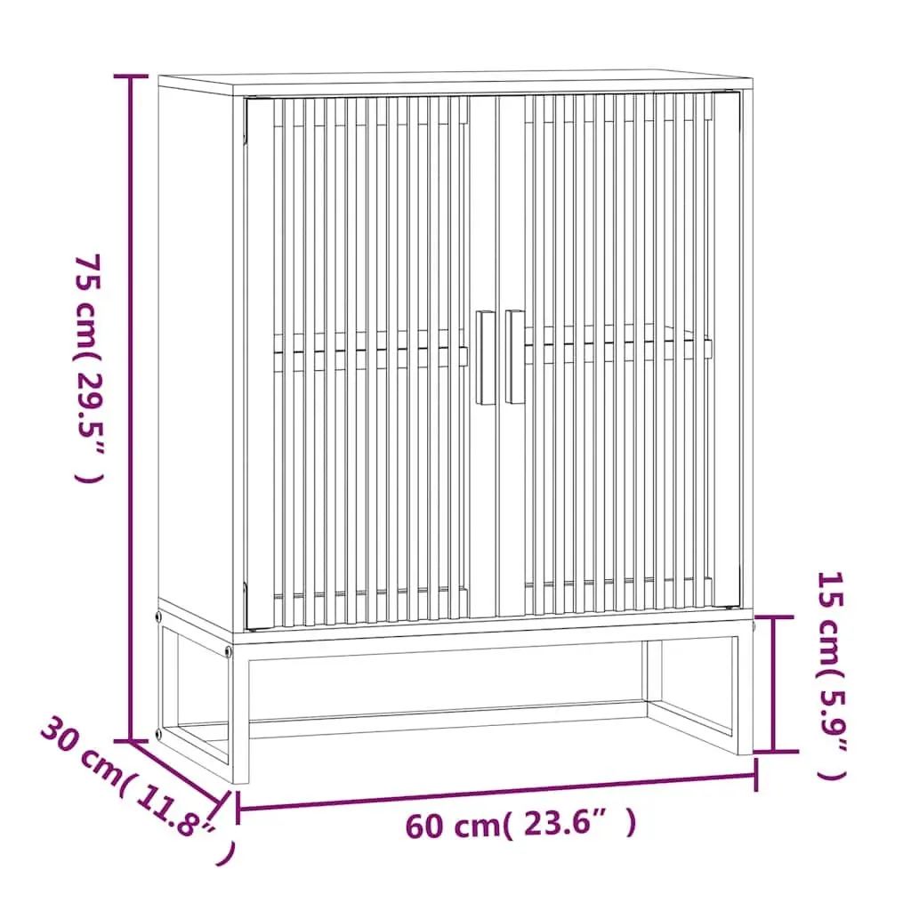 Sideboard Storage Cabinet for Living Room 60x30x75cm Engineered Wood with Iron Legs
