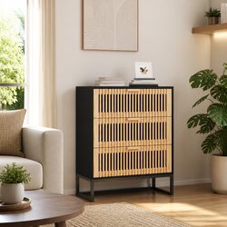 Black Sideboard Storage Cabinet 60x30x75cm Specifications