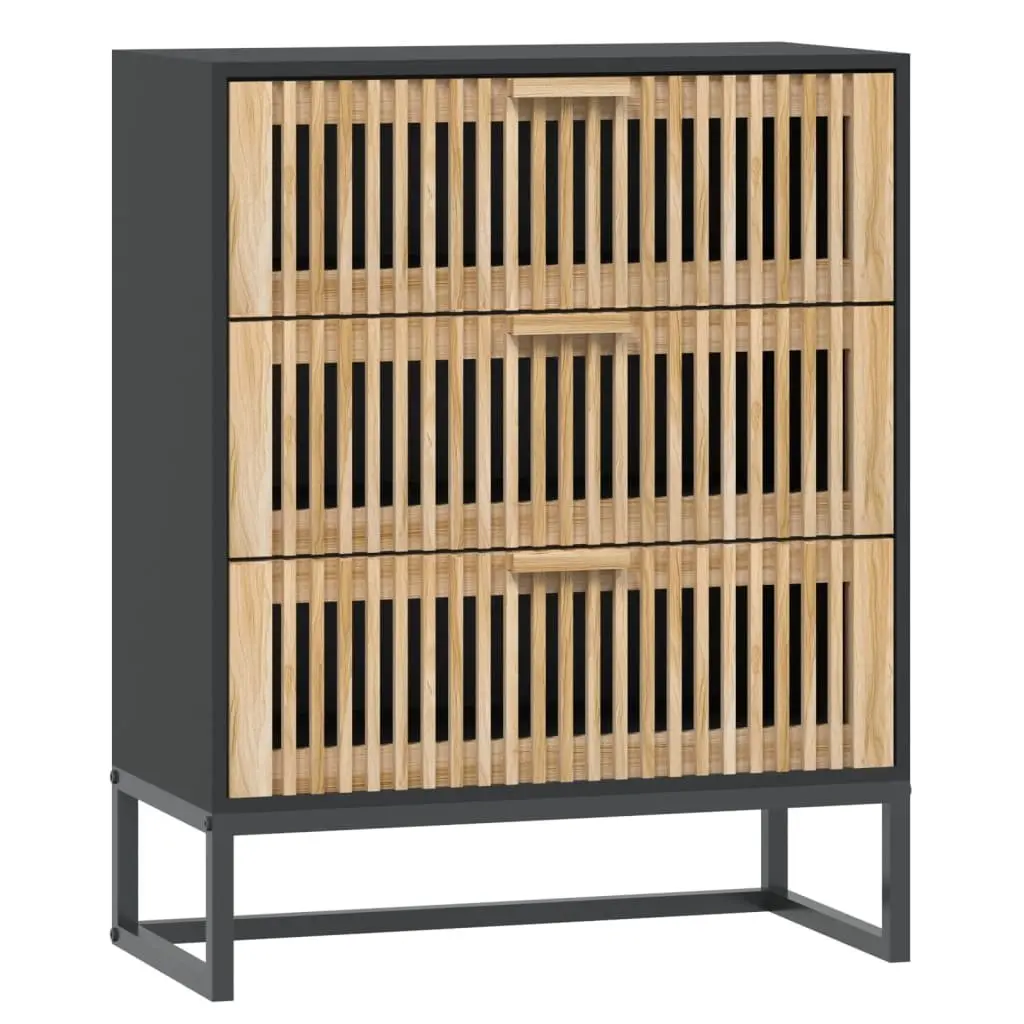 Black Sideboard Storage Cabinet 60x30x75cm