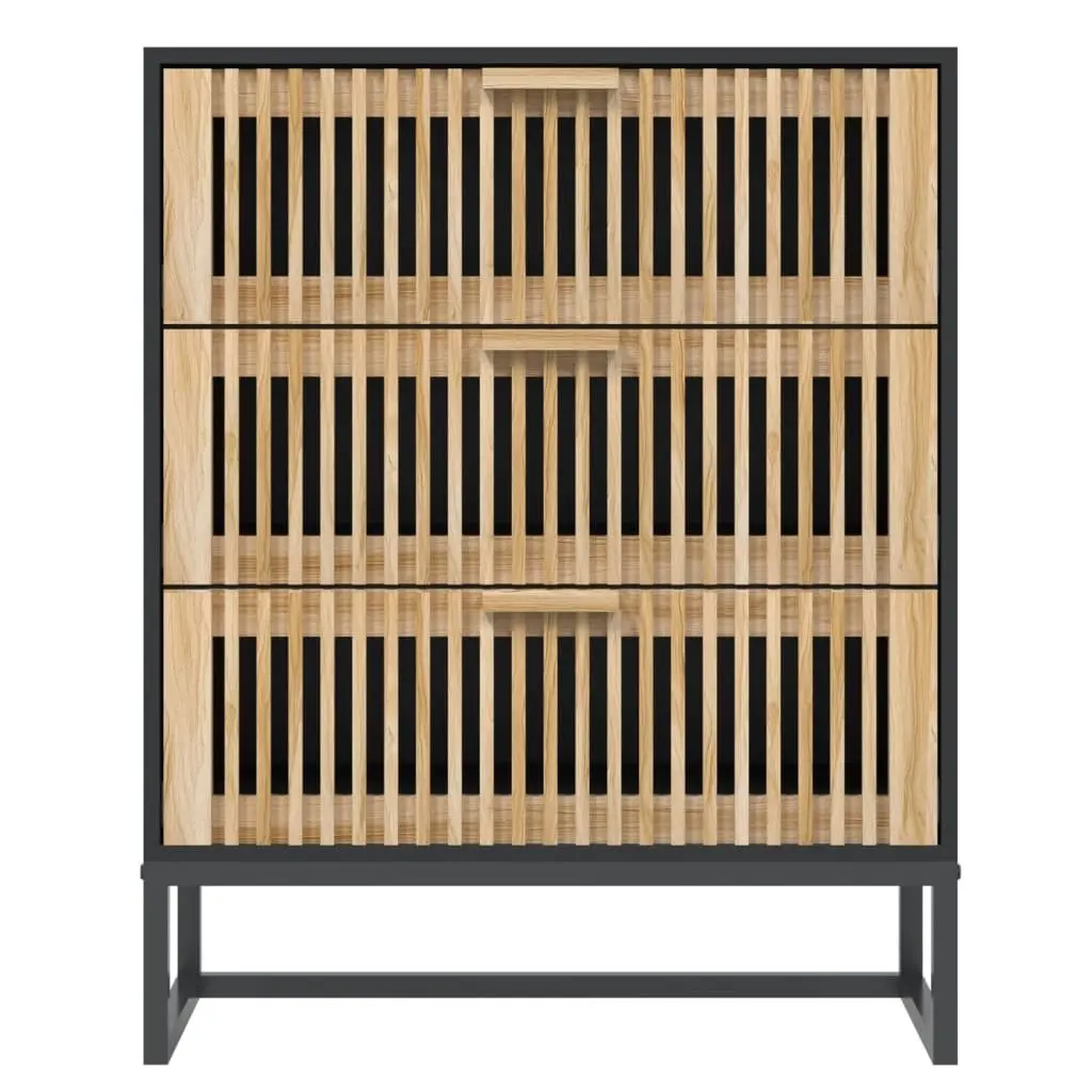 Black Sideboard Storage Cabinet 60x30x75cm
