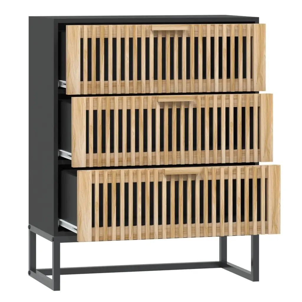 Black Sideboard Storage Cabinet 60x30x75cm